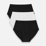 High Waist Brief (Pack of 3) - Black White Black