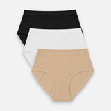 High Waist Brief (Pack of 3) - Black White Skin