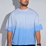 Blue Sunburn Washed Oversized Tee - Savys - 