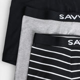 Printed Boxershort (Pack of 3) - Black Striper