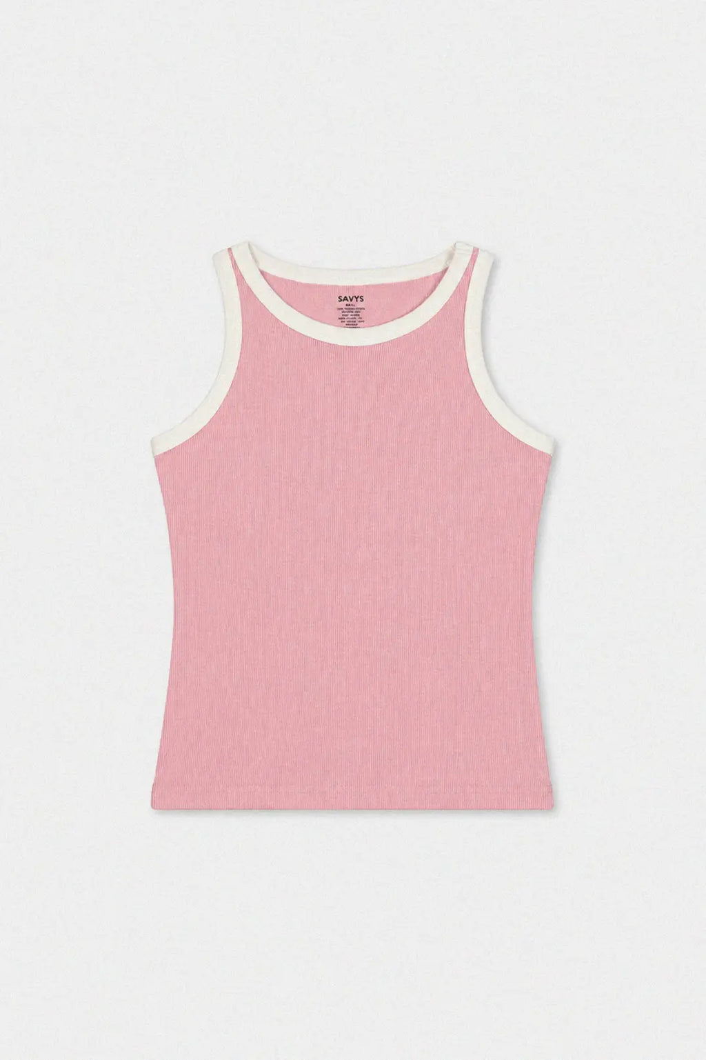 Contrast Rib Tank Top - Deep Pink