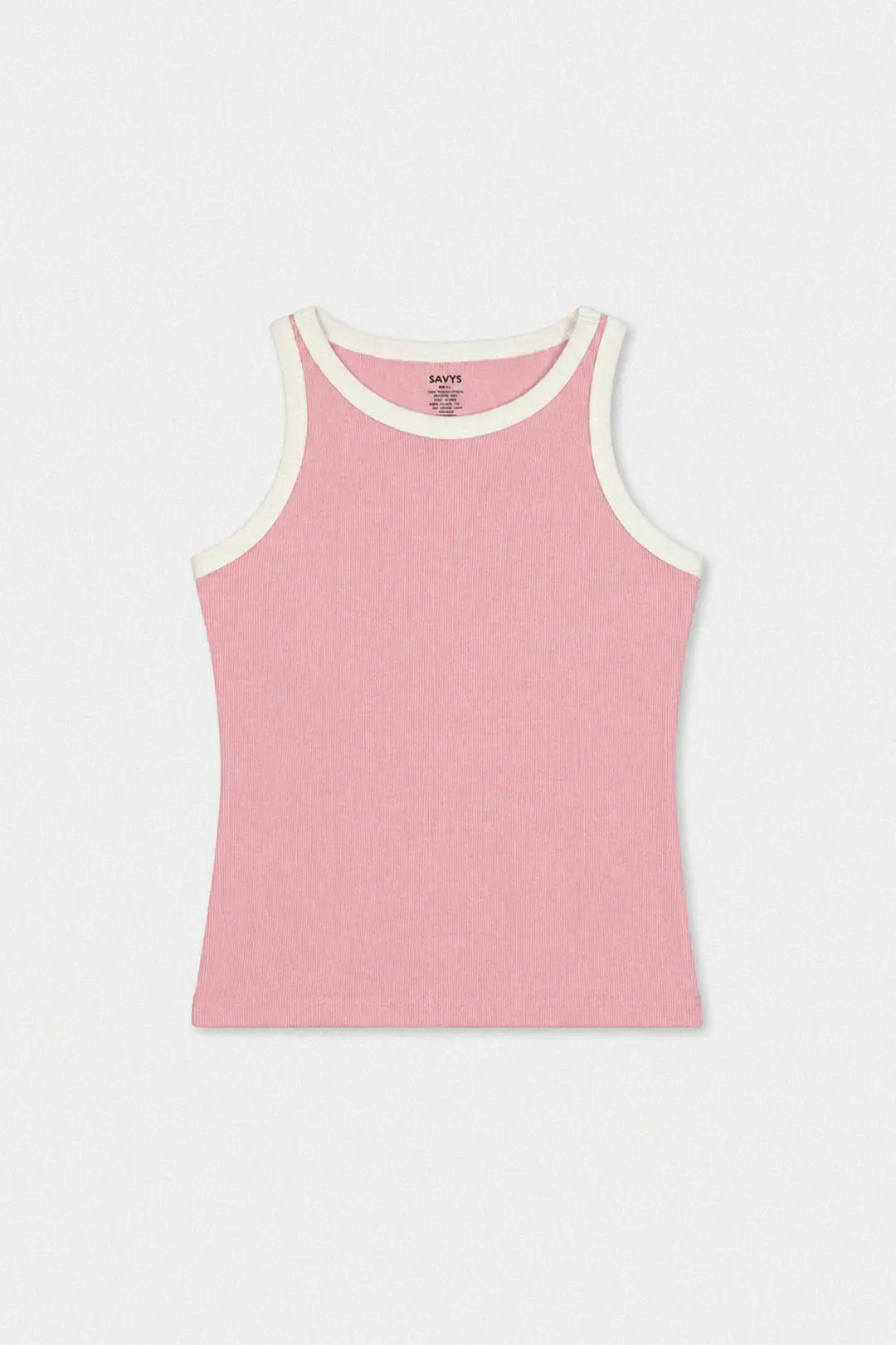 Contrast Rib Tank Top - Deep Pink