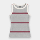 Contrast Rib Tank Top - Line&Grey