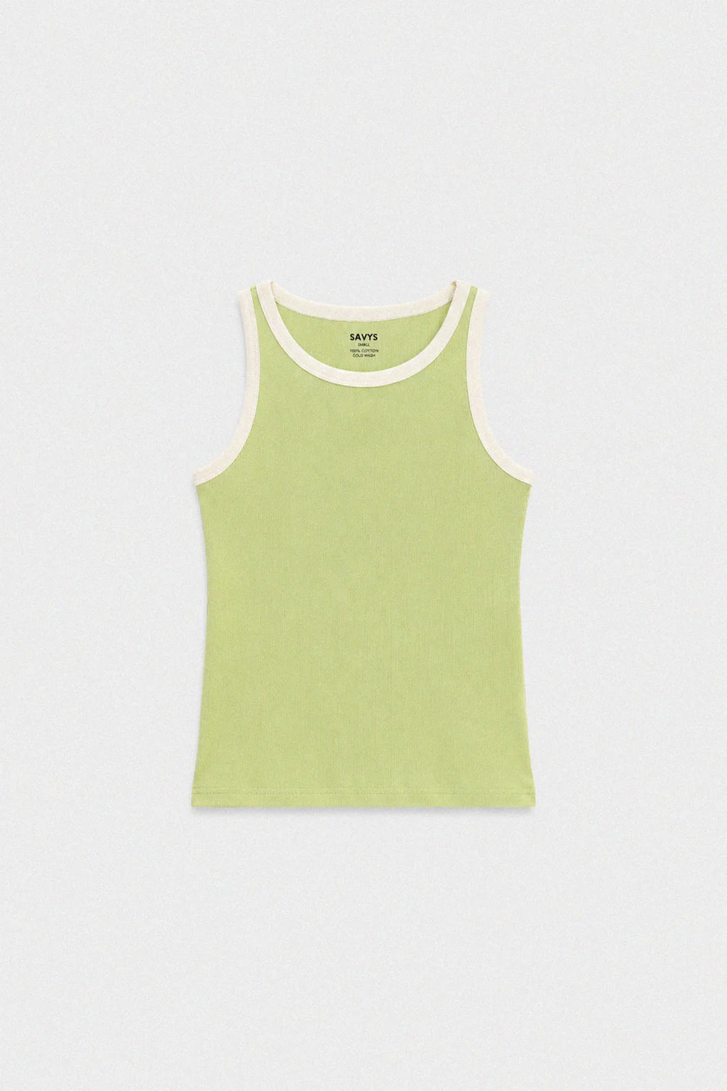 Contrast Rib Tank Top - Olive