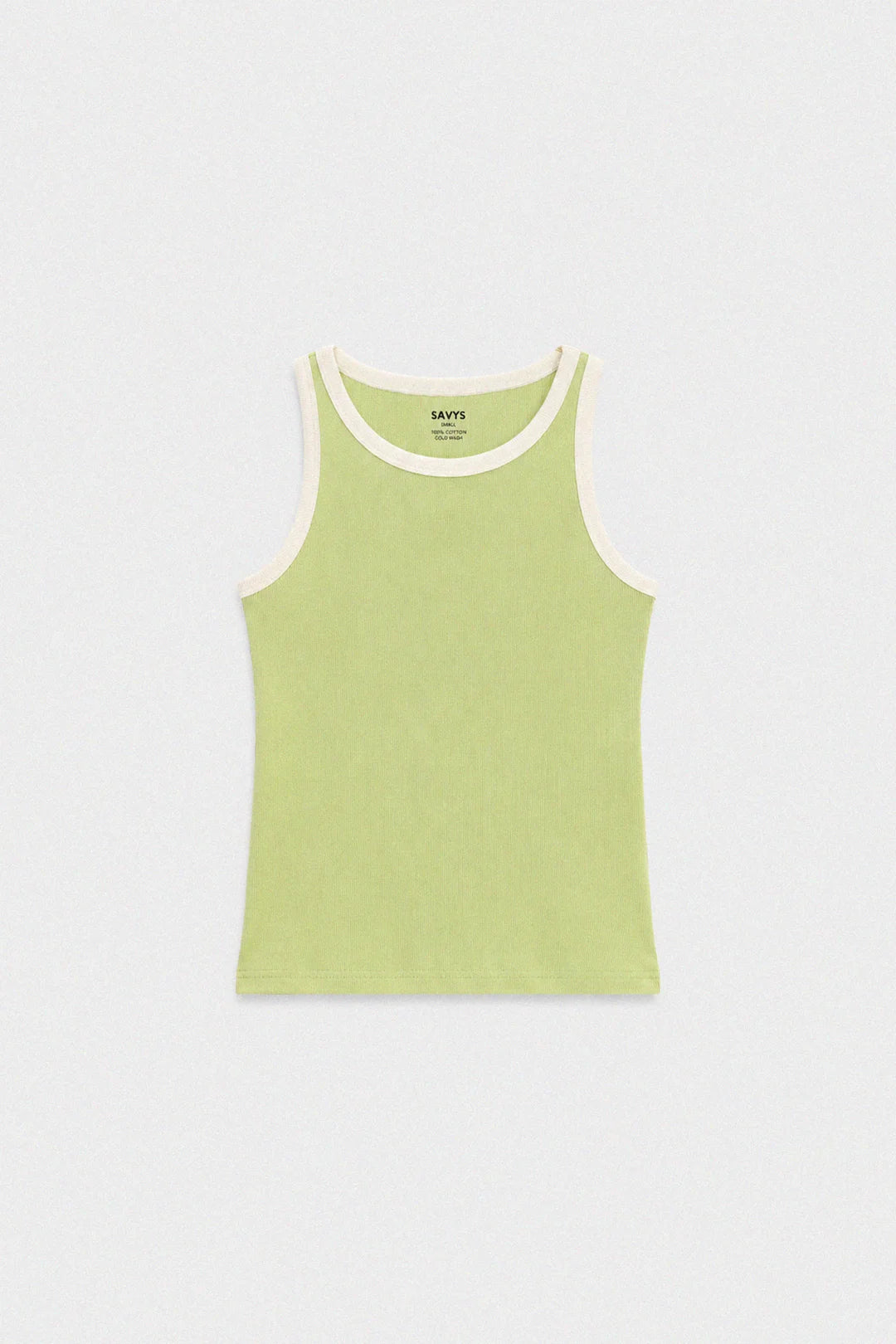 Contrast Rib Tank Top - Olive
