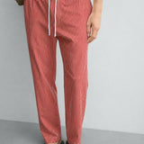Straight Trouser - Red & White Striped