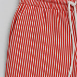 Straight Trouser - Red & White Striped