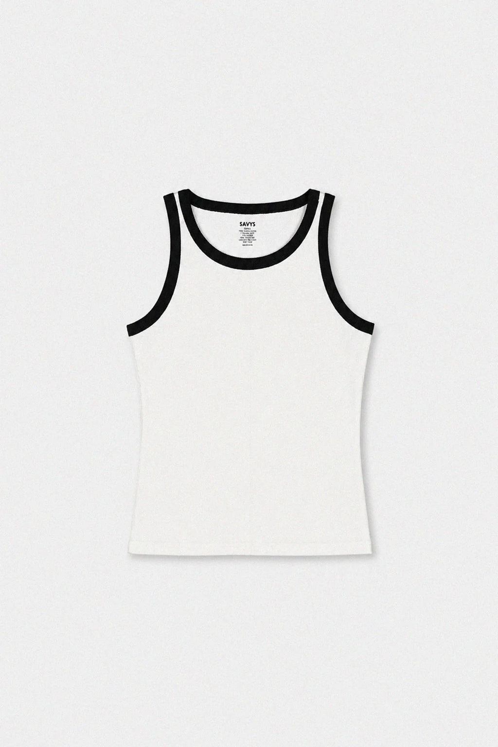 Contrast Rib Tank Top - White