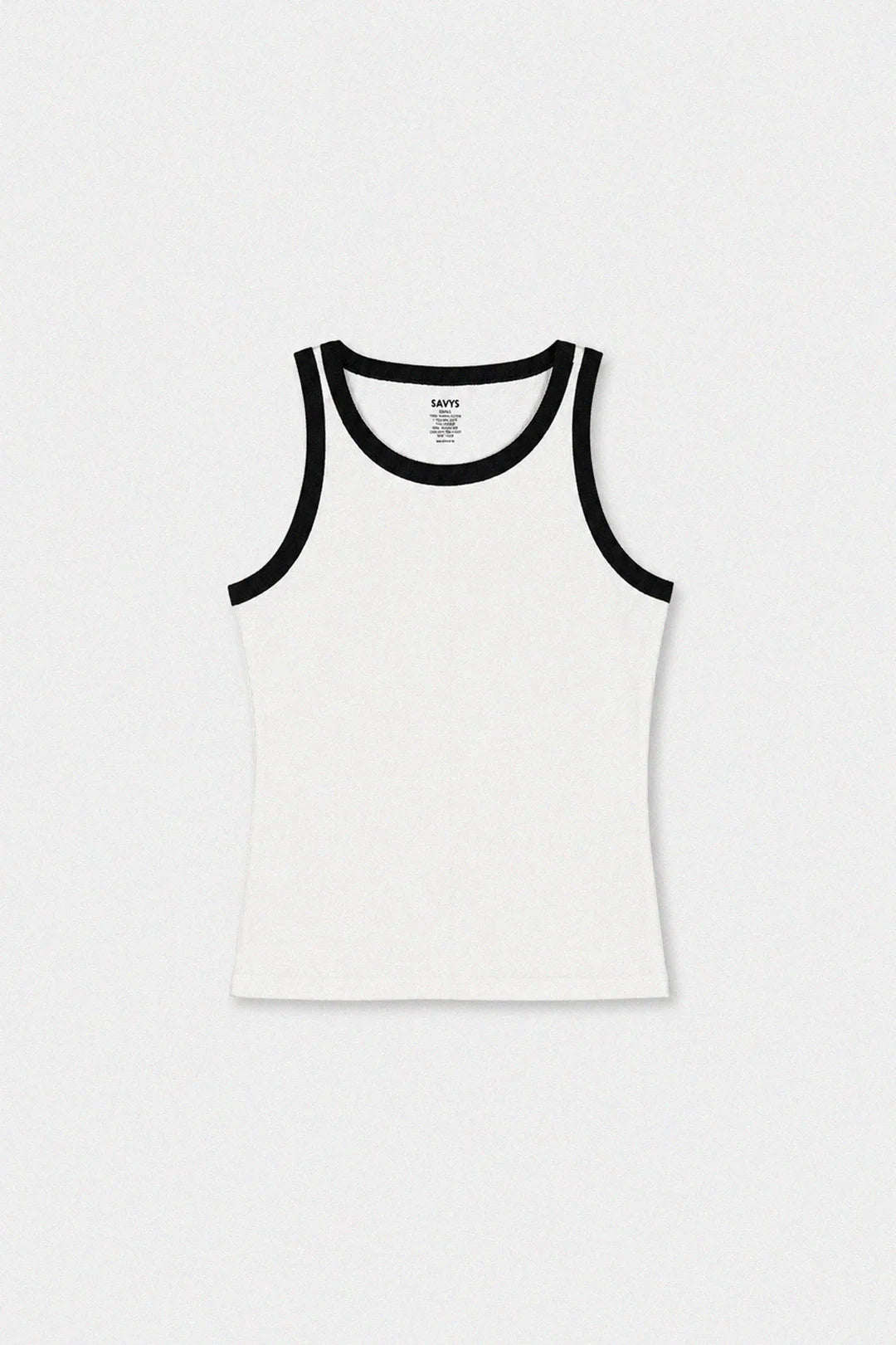 Contrast Rib Tank Top - White