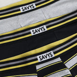 Front Open Fly Boxershort (Pack of 3) - Yellow Stripes