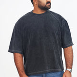 Black Acid Washed Oversized Tee - Savys - 
