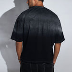 Black Sunburn Washed Oversized Tee - Savys - 