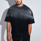 Black Sunburn Washed Oversized Tee - Savys - 