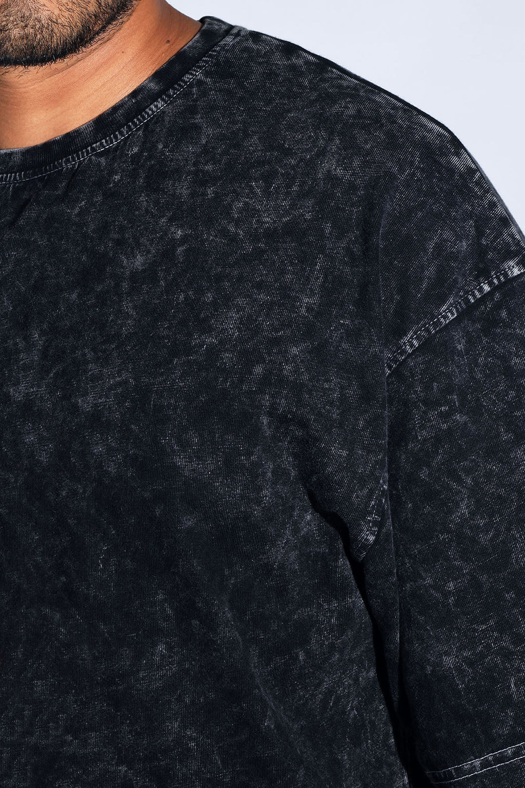 Black Thermopol Washed Oversized Tee - Savys - 