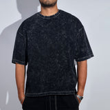 Black Thermopol Washed Oversized Tee - Savys - 