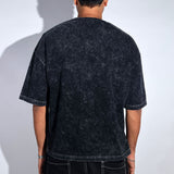 Black Thermopol Washed Oversized Tee - Savys - 