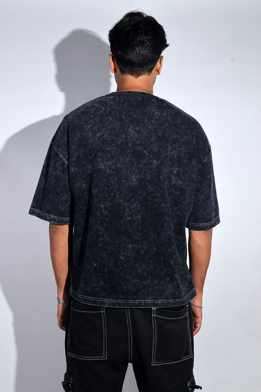 Black Thermopol Washed Oversized Tee - Savys - 