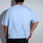 Blue Acid Washed Oversized Tee - Savys - 