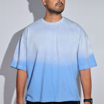 Blue Sunburn Washed Oversized Tee - Savys - 