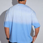 Blue Sunburn Washed Oversized Tee - Savys - 