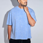 Blue Thermopol Washed Oversized Tee - Savys - 