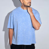 Blue Thermopol Washed Oversized Tee - Savys - 
