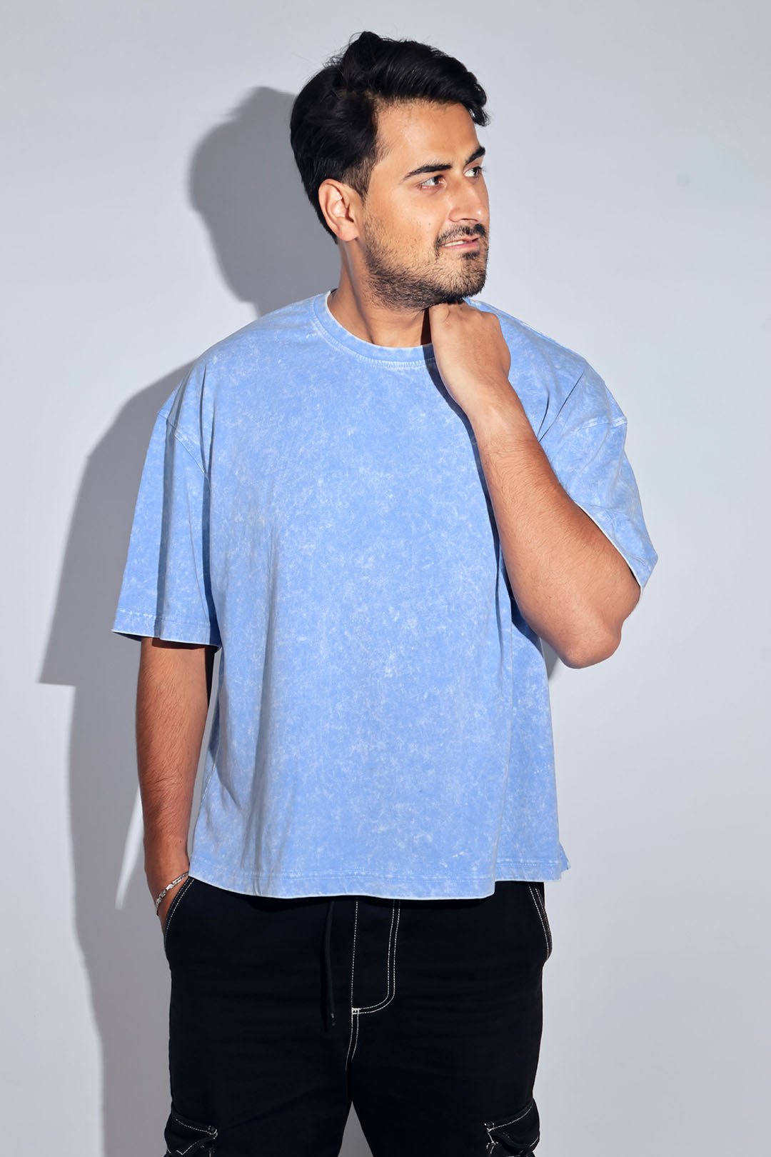 Blue Thermopol Washed Oversized Tee - Savys - 