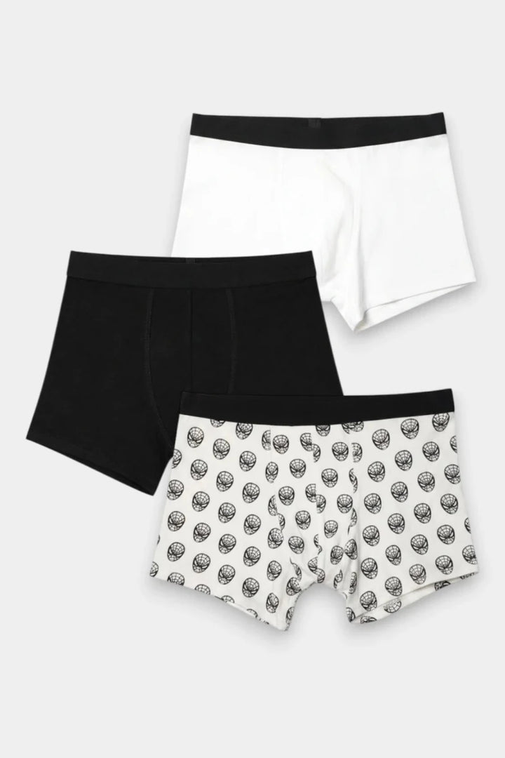 Boys Boxers (Pack of 3) - White Spiderman - Savys Retail -