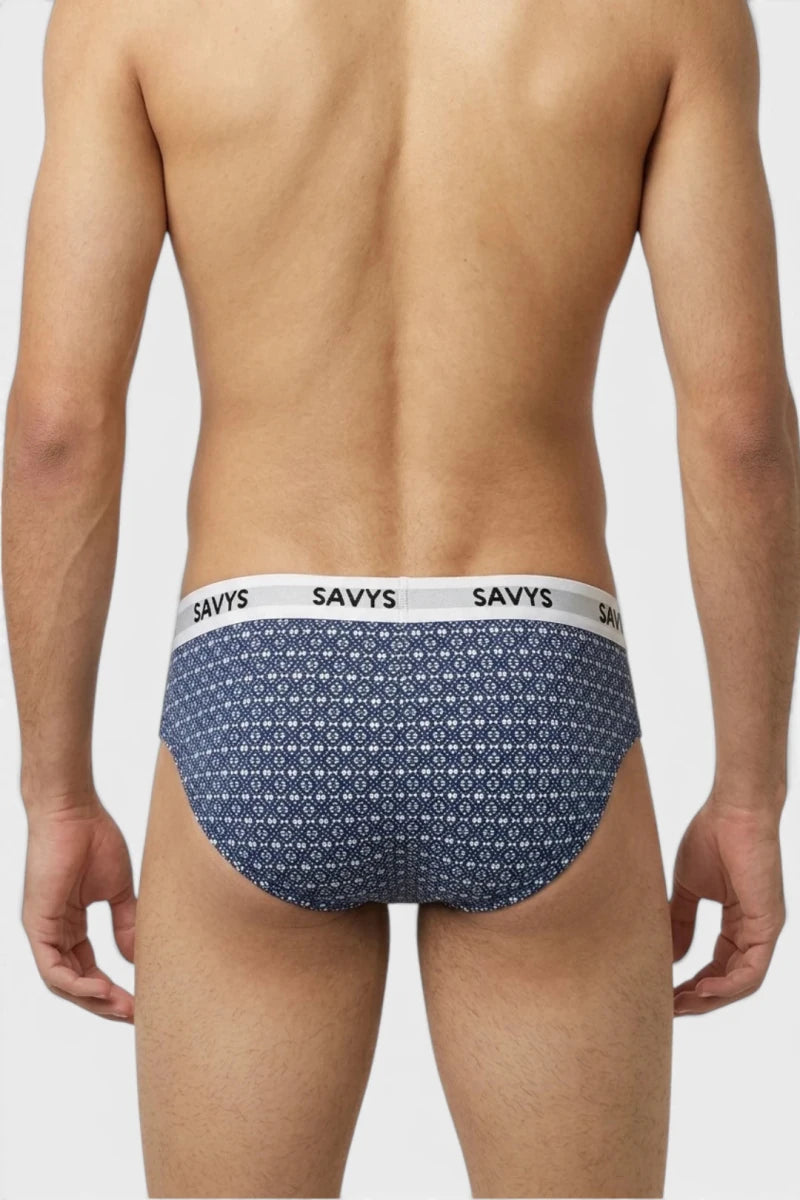 Brief Underwear (Pack of 3) - Navy Mosaic - Savys Retail -