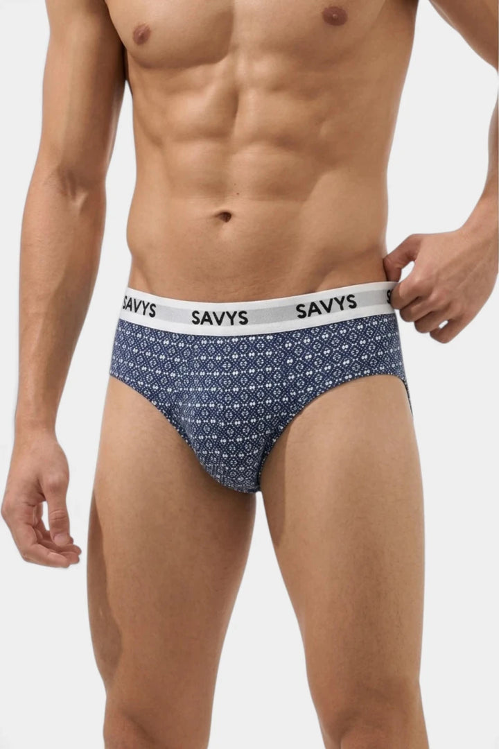 Brief Underwear (Pack of 3) - Navy Mosaic - Savys Retail -