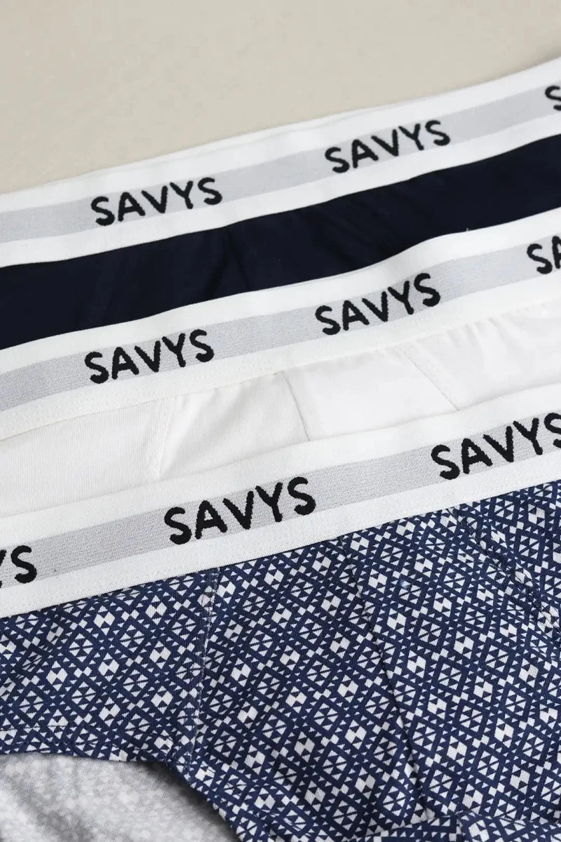 Brief Underwear (Pack of 3) - Navy Mosaic - Savys Retail -
