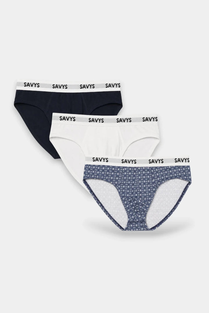 Brief Underwear (Pack of 3) - Navy Mosaic - Savys Retail -