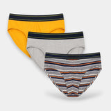Brief Underwear (Pack of 3) - Orange Stripes - Savys Retail -