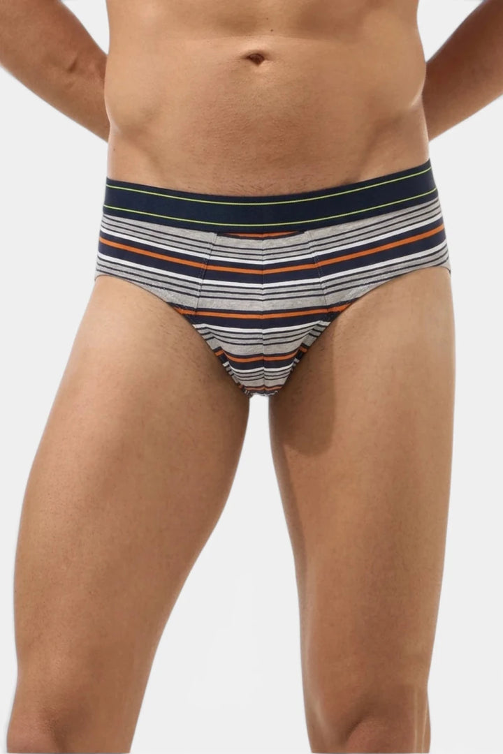 Brief Underwear (Pack of 3) - Orange Stripes - Savys Retail -