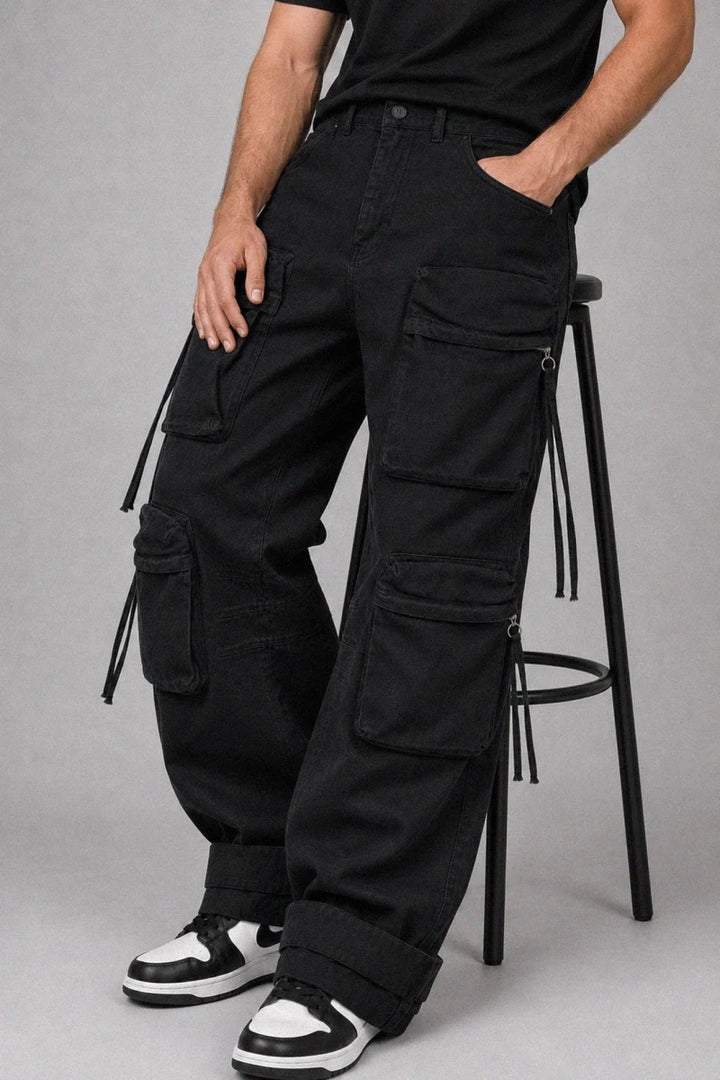 Cargo Trouser 8 Pockets - Black - Savys Retail -
