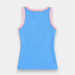 Contrast Rib Tank Top - Blue - Savys Retail -