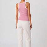 Contrast Rib Tank Top - Deep Pink - Savys Retail -