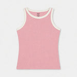 Contrast Rib Tank Top - Deep Pink - Savys Retail -