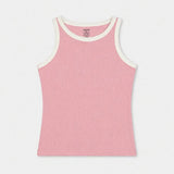 Contrast Rib Tank Top - Deep Pink - Savys Retail -