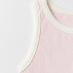 Contrast Rib Tank Top - Light Pink - Savys Retail -