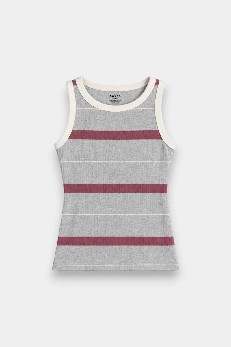 Contrast Rib Tank Top - Line&Grey - Savys Retail -