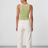 Contrast Rib Tank Top - Olive - Savys Retail -