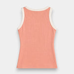 Contrast Rib Tank Top - Peach - Savys Retail -