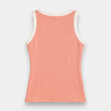 Contrast Rib Tank Top - Peach - Savys Retail -