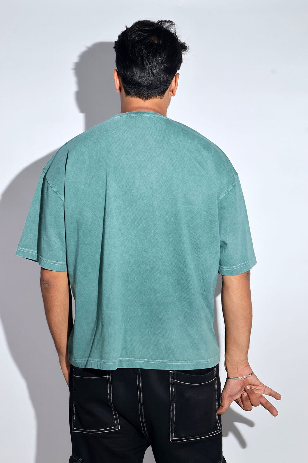 Emerald Acid Washed Oversized Tee - Savys - 