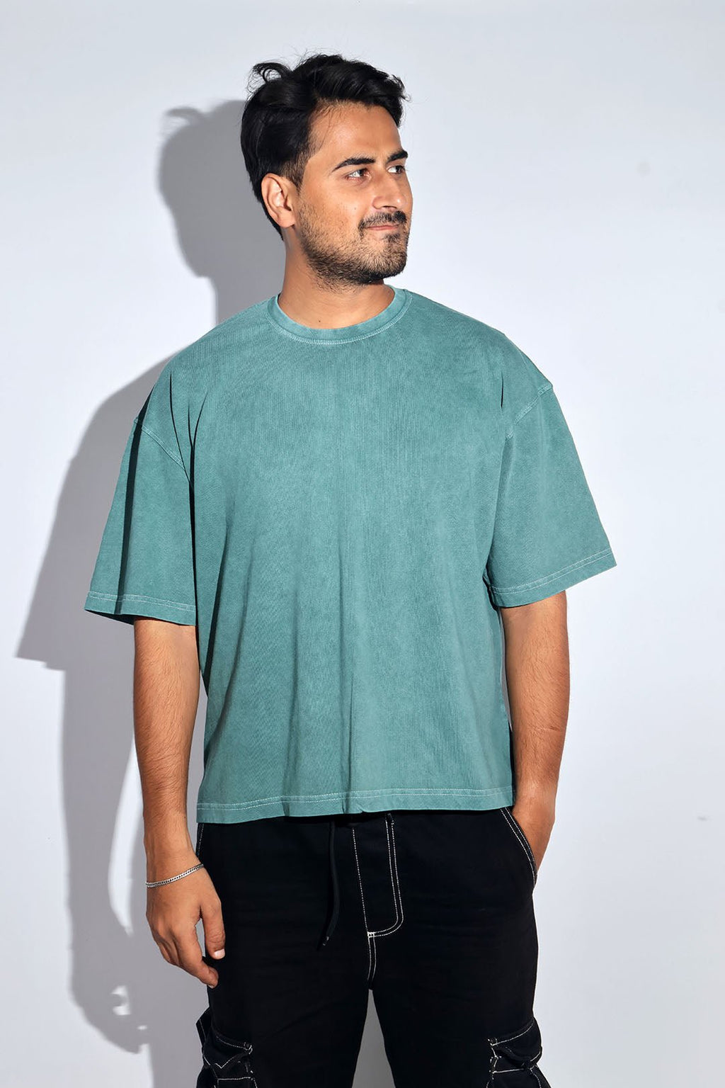 Emerald Acid Washed Oversized Tee - Savys - 