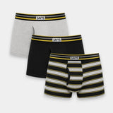 Front Open Fly Boxershort (Pack of 3) - Yellow Stripes - Savys Retail -