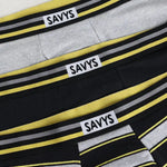 Front Open Fly Boxershort (Pack of 3) - Yellow Stripes - Savys Retail -