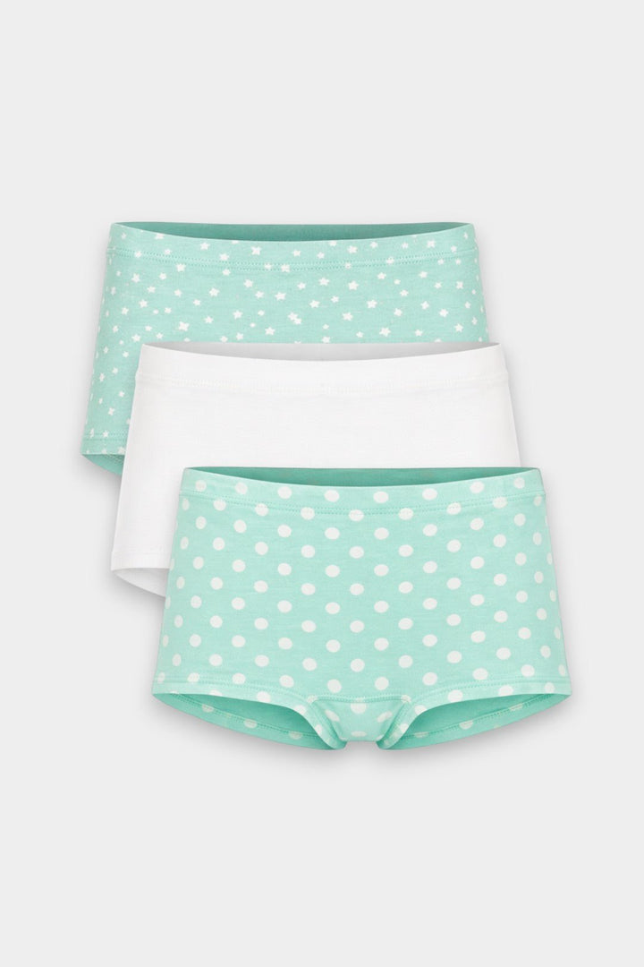 Girls Boxer Innerwear (Pack of 3) - Minty Stars - Savys Retail - 