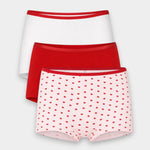 Girls Boxer Innerwear (Pack of 3) - Red Hearts - Savys Retail - 